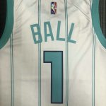 Maillot de Basket #1 Ball Charlotte Hornets Blanc ave diamond logo